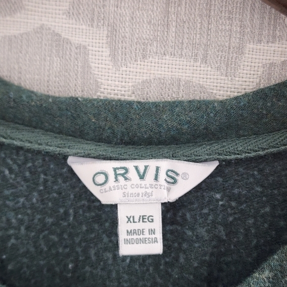 Orvis crew neck long sleeve green fleece sweatshirt women's XL - Picture 6 of 8